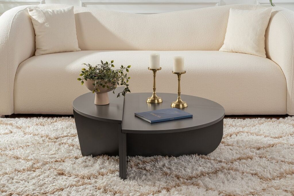 Hanah Home Klub sto-set Orion, 90x60x30, 85x30x35cm, 2 komada, Antracit