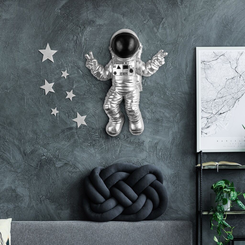 Wallity Zidna dekoracija Cosmonaut 7, 35x47x10 cm, Srebrne boje