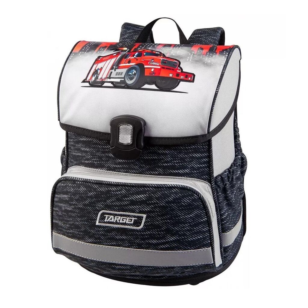 Target Ranac za dečake Click Firetruck, Anatomski, 37 x 29 x 24 cm, Sivi