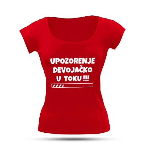 Ženska majica Devojačko u toku cs2832, Crvena