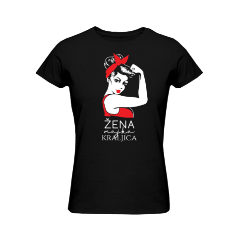 Ženska majica Žena majka kraljica cs3336, Crna