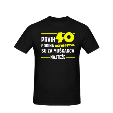 Muška majica Prvih 40 godina detinjstva cs3606, Crna