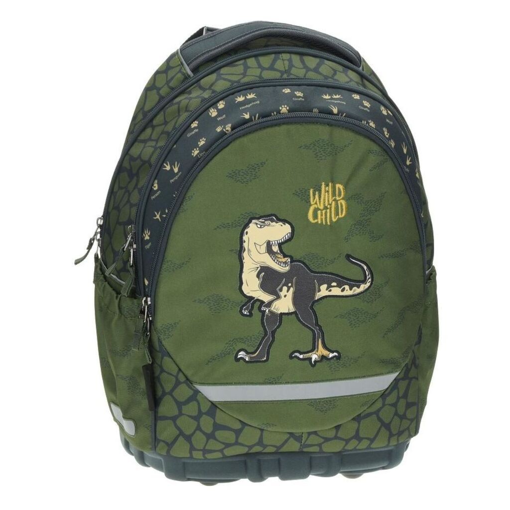 Street Ranac za dečake Dinosaur, Anatomski, 43 x 31 x 16 cm, Maslinasti