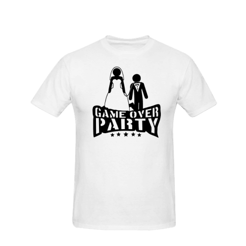 Unisex majica Game Over Party cs2532, Bela