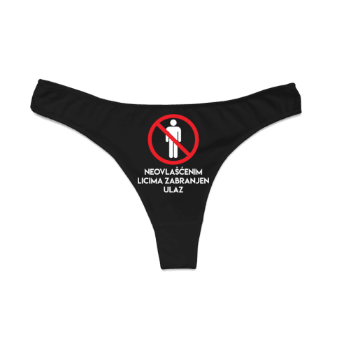 Ženski donji veš Neovlašćenim licima zabranjen ulaz cs3051w, Crni