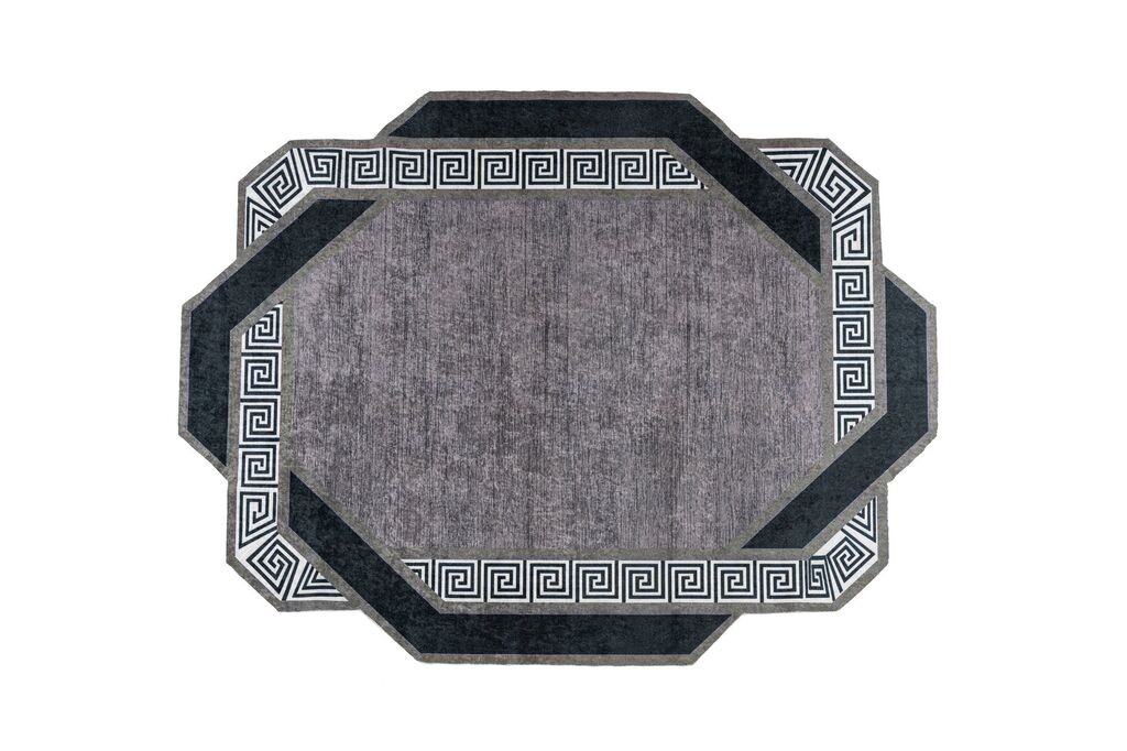 Conceptum Hypnose Tepih Hmnt955, Heksagonalni, 80 x 150 cm, Crno-sivi