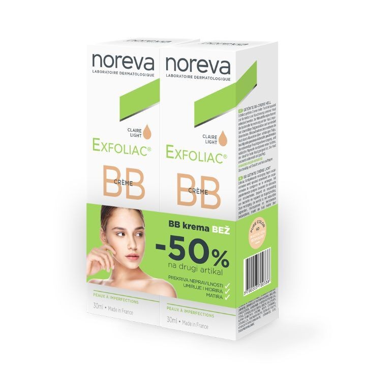 Noreva BB kreme Exfoliac, Bež, 2 komada