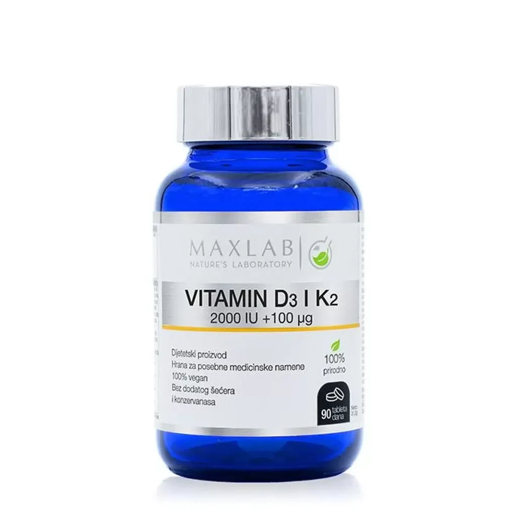 Maxlab Vitamin D3+K2 (2000Iu+100Mcg) Tablete A90