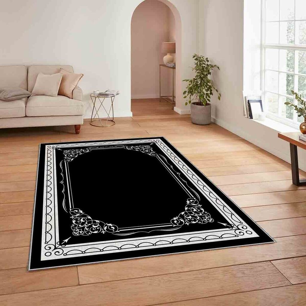 Conceptum Hypnose Tepih HM-CRP25-20, Pravougaoni, 80 x 140 cm, Crno-beli