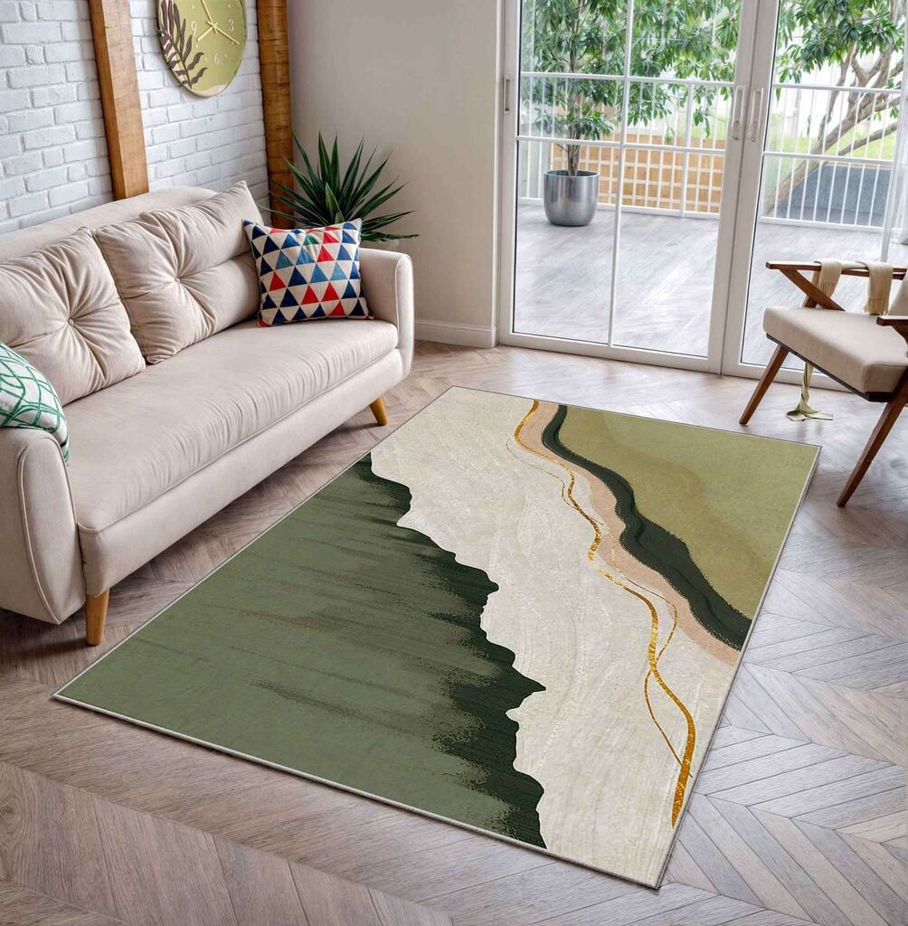 Conceptum Hypnose Tepih Shml12, Pravougaoni, 100 x 180 cm, Maslina-bež