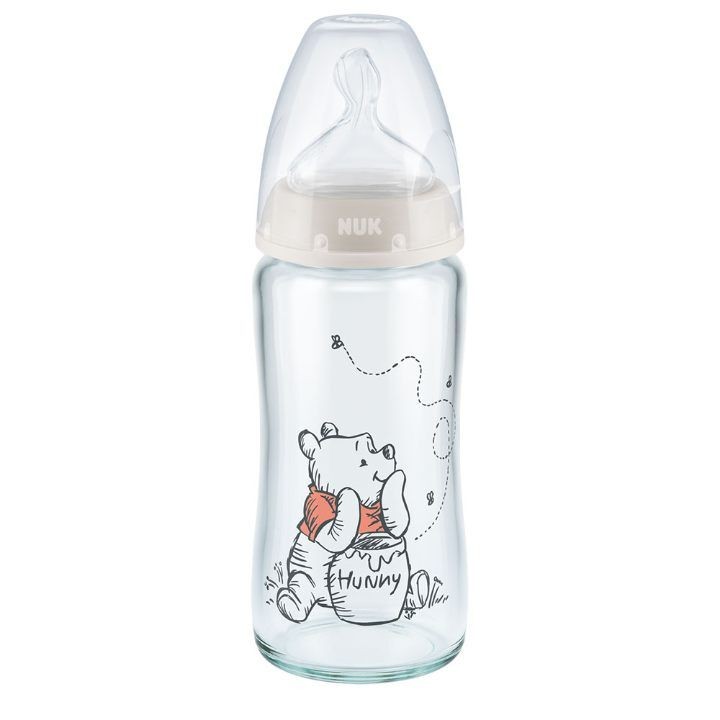 Nuk Staklena flašica sa indikatorom temperature Winnie The Pooh, 240ml