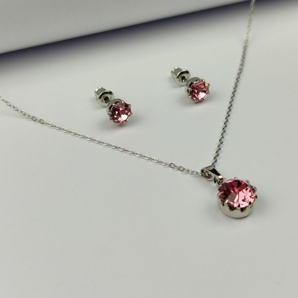 Alp Crystal Set ogrlica i minđuše SSS3929FRP, Roze