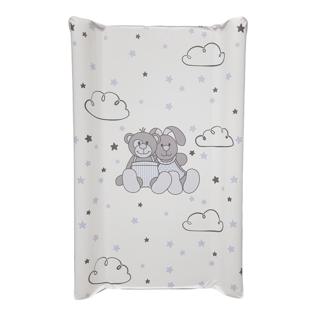 Mekana podloga za presvlačenje bebe Kuca i meda, 80x49 cm, Siva