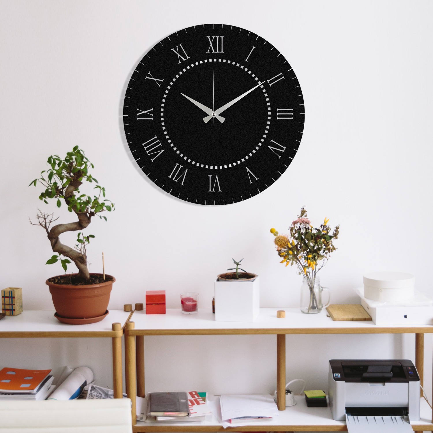 Wallity Zidni sat 48x48cm Crni