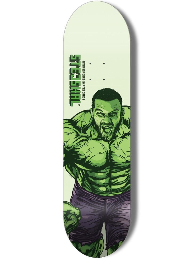 AMBASSADORS Daska za skejt PRO TS HULK 8.125, Bež - zelena