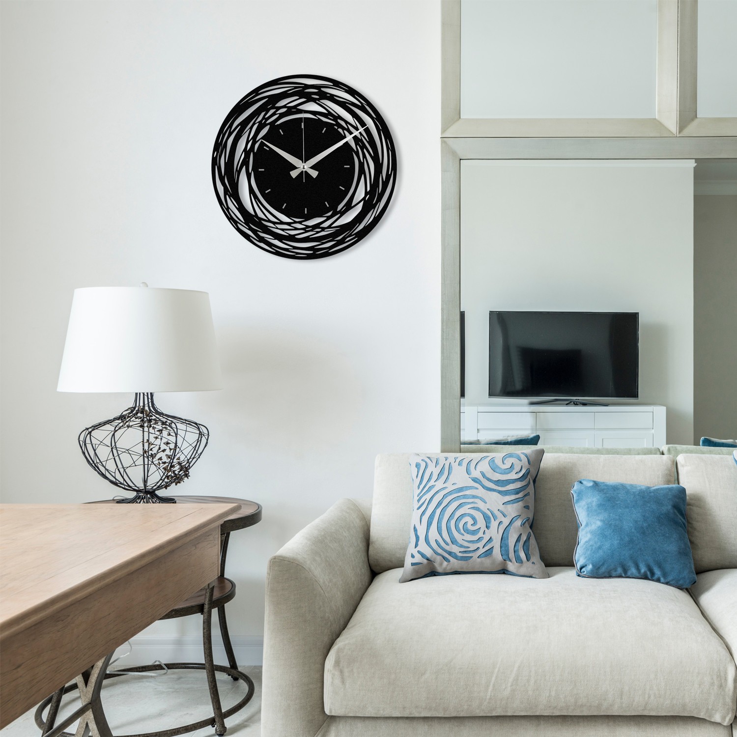 Wallity Zidni sat 48x48cm Crni