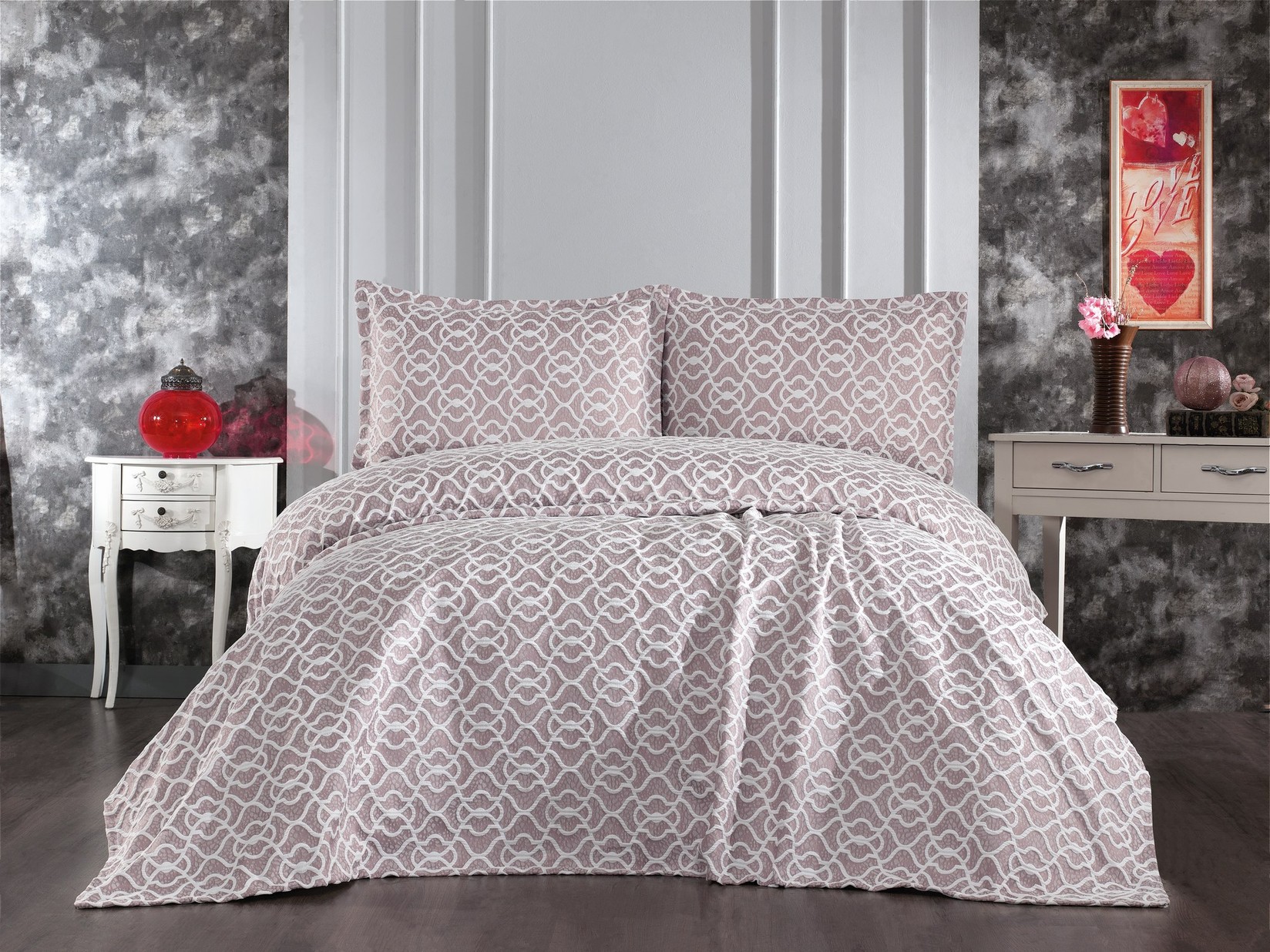 L'essentiel Maison Komplet posteljina za francuski ležaj Kapućino