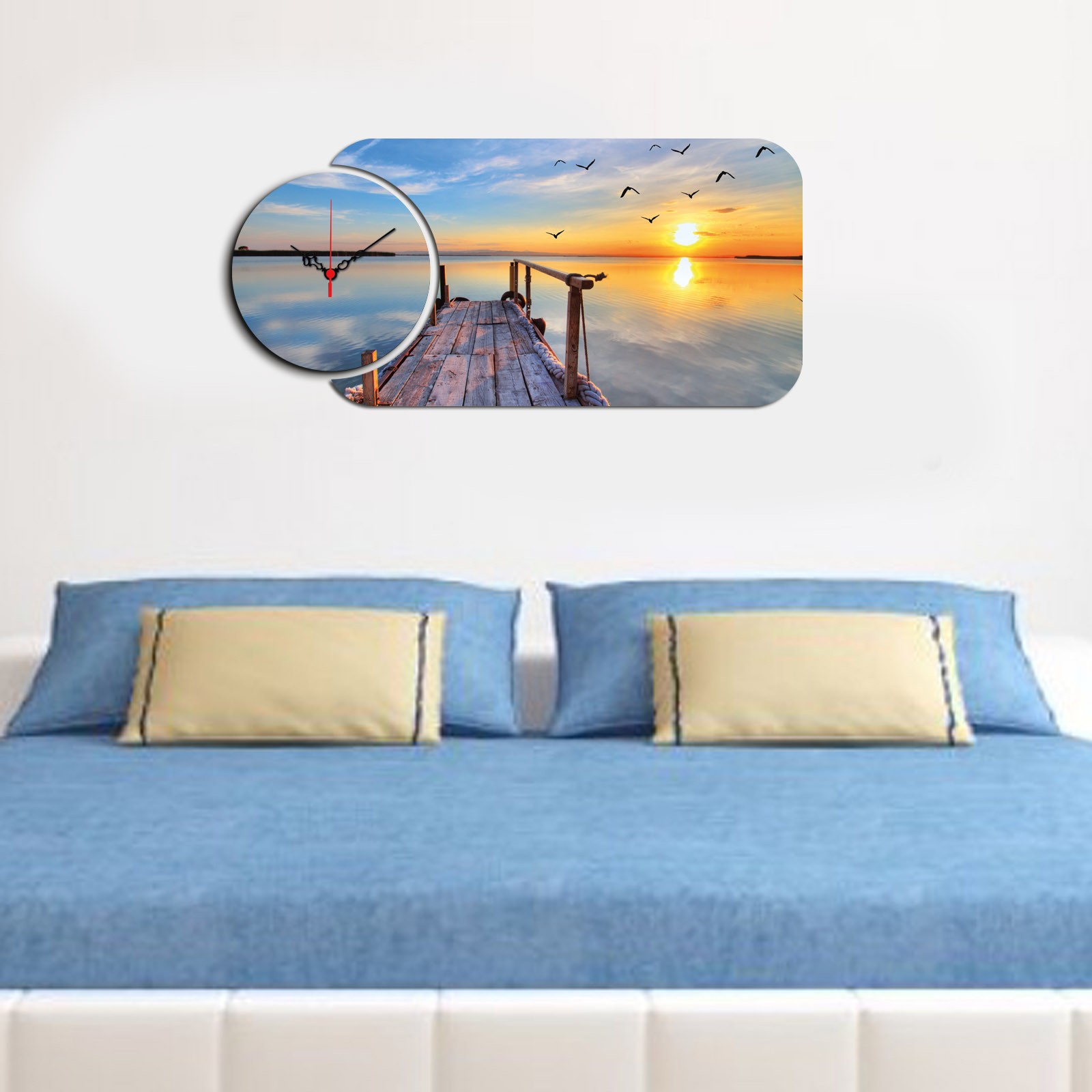 Wallity MDF Zidni sat iz 2 dela Šareni