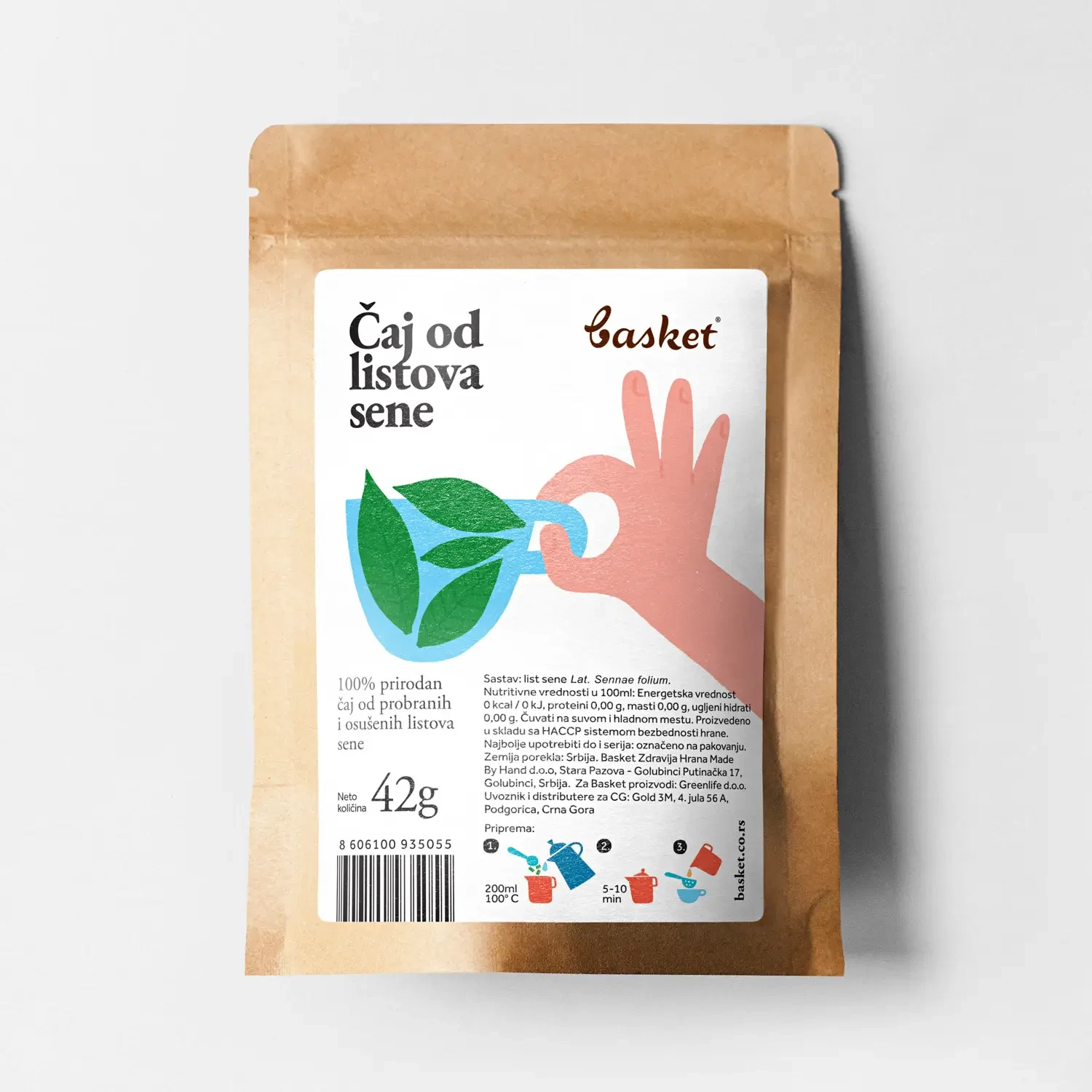 BASKET Čaj od listova sene, 42g