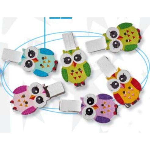 STATOVAC štipaljke, dekorativne, sova, zanatske, drvene, 1/6, 137222