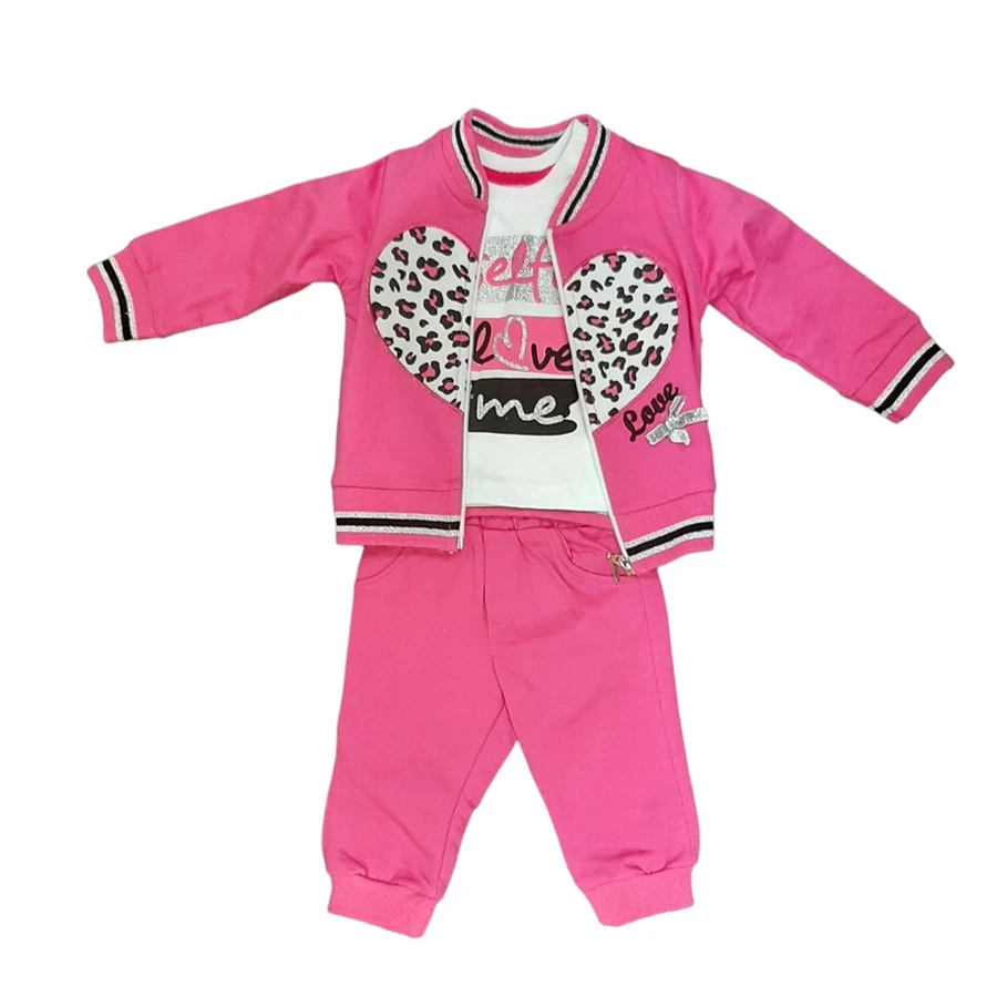 Komplet za bebe 3072, Roze-beli