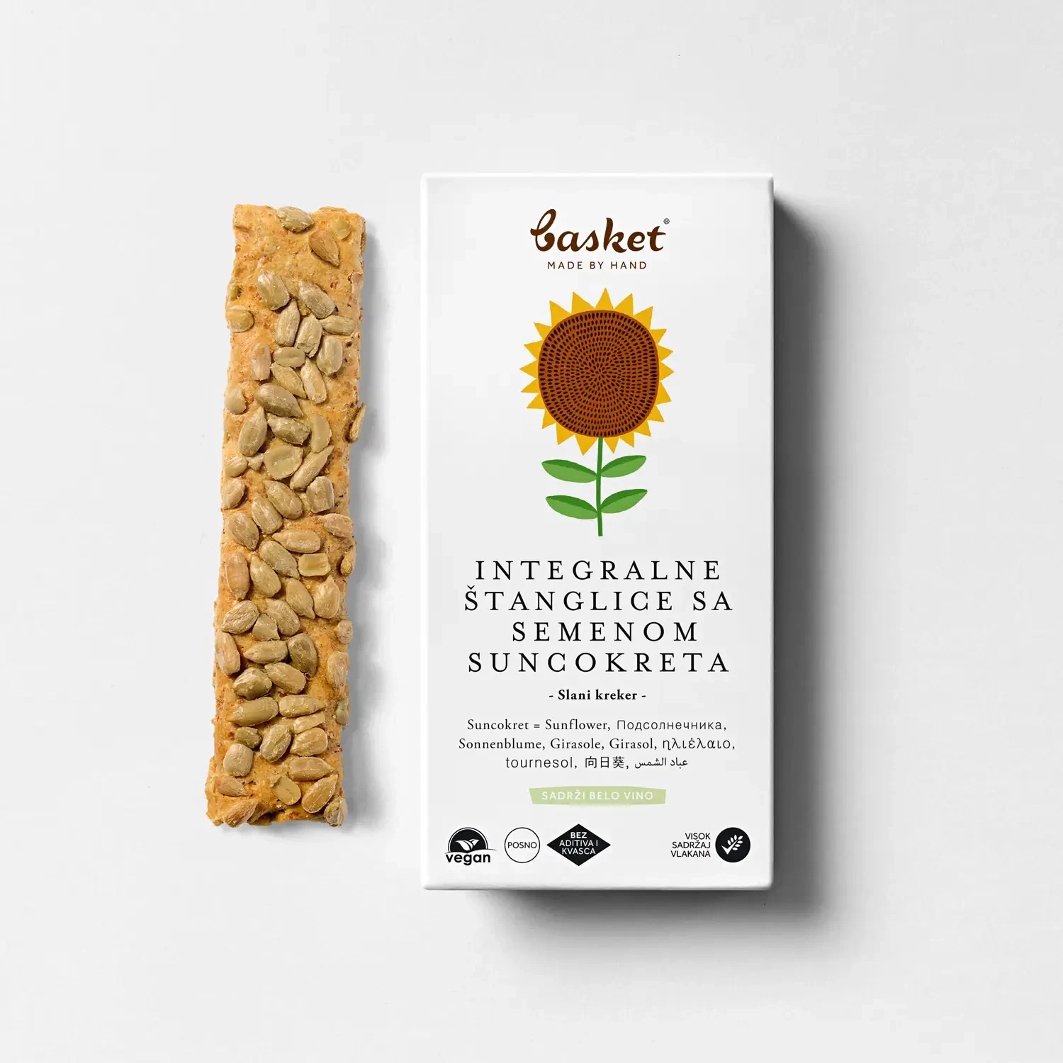 BASKET Štanglice sa semenom suncokreta, Integralne, 100g