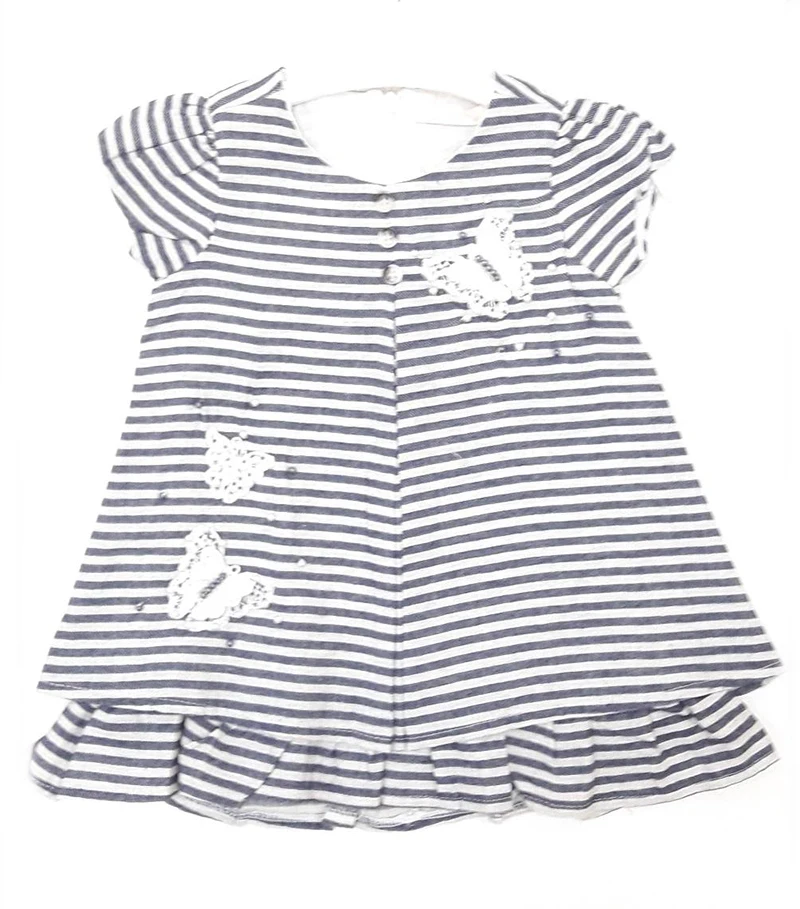 VRABAC Haljina za bebe 3068, Sivo-bela