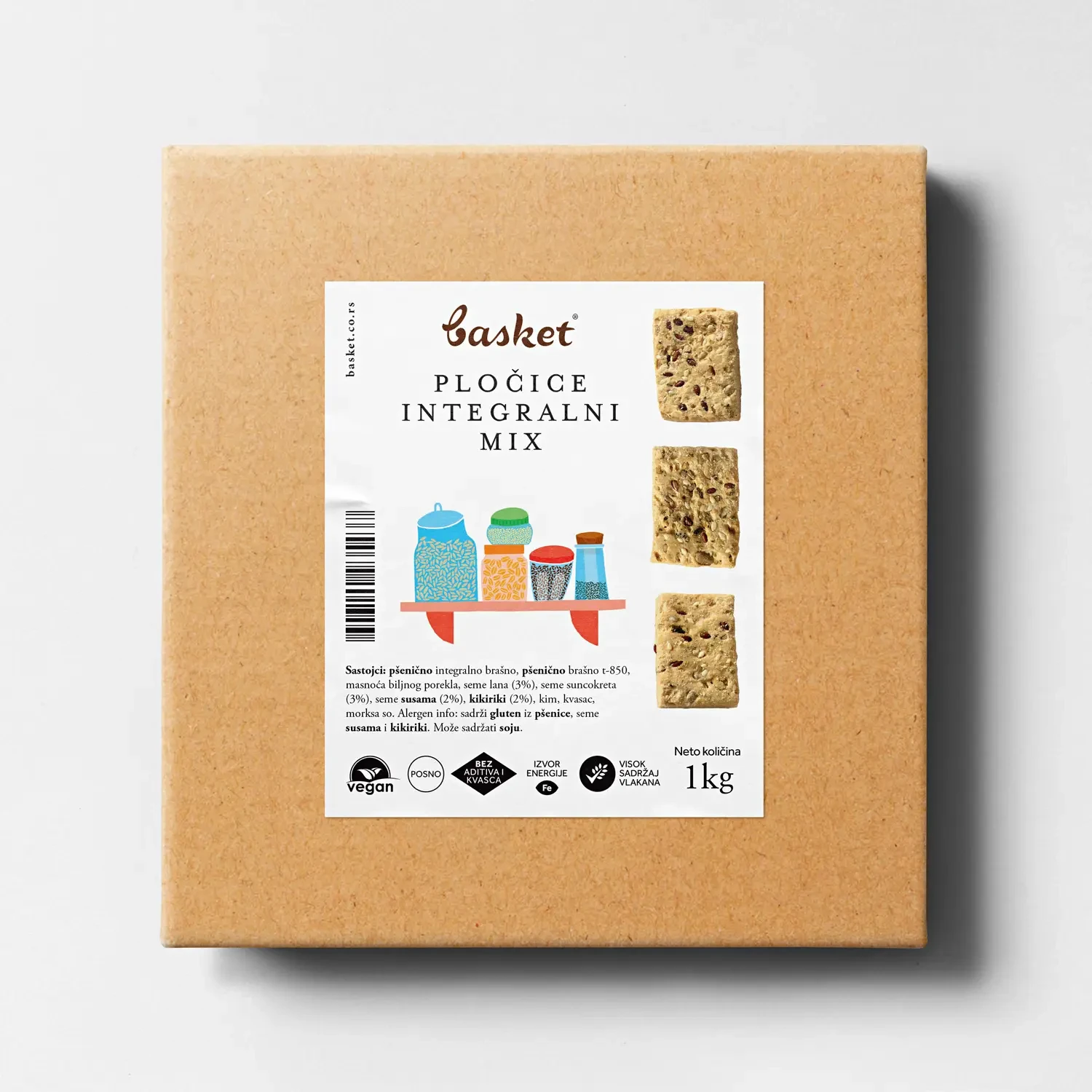 BASKET Pločice integralni mix, 1kg