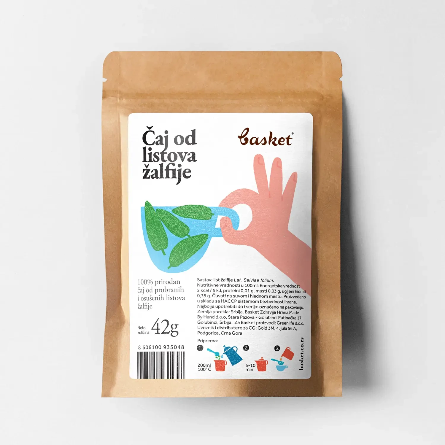 BASKET Čaj od listova žalfije, 42g