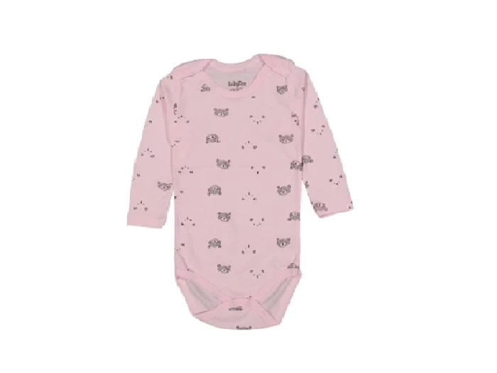 VRABAC Bodi za devojčice dugih rukava sa motivom medveda 236042, Roze