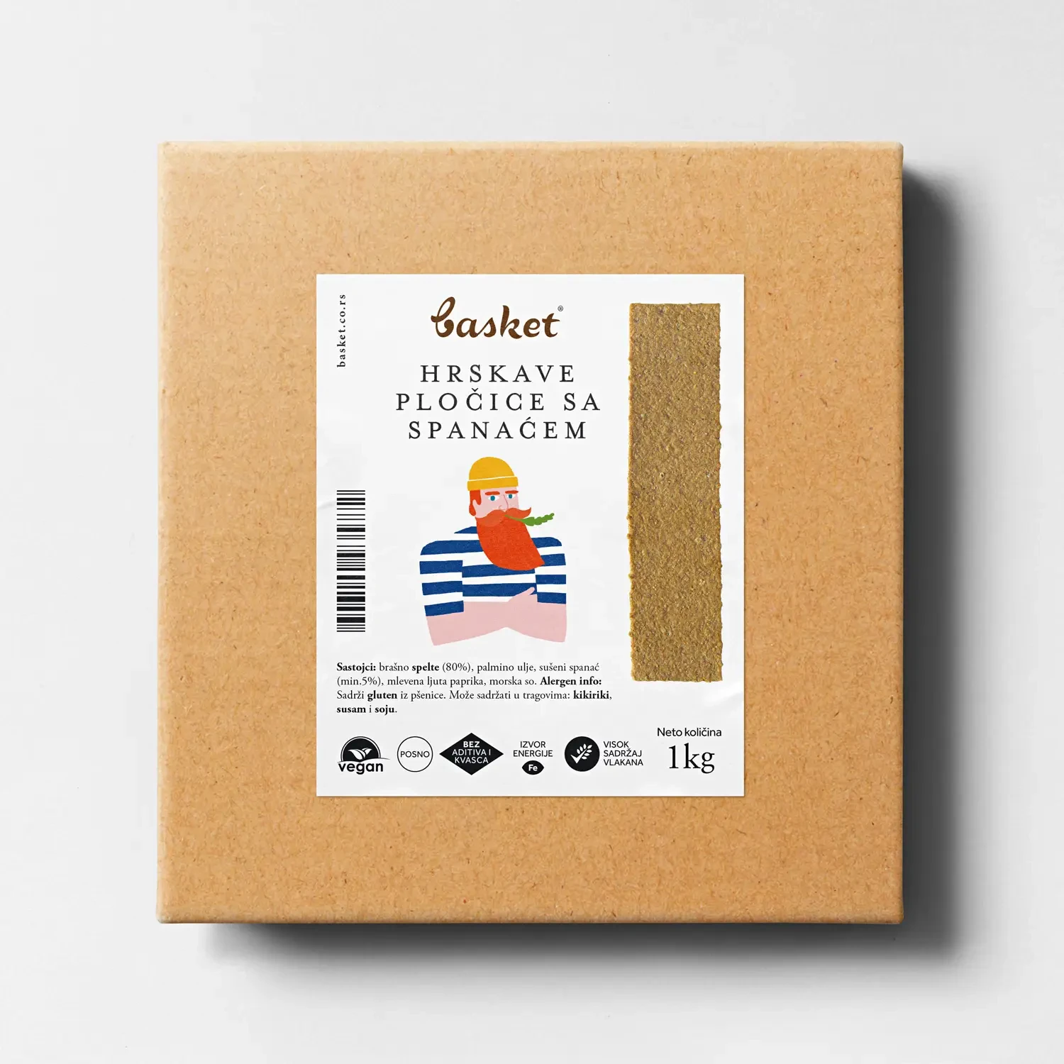 BASKET Hrskave pločice sa spanaćem, 1kg