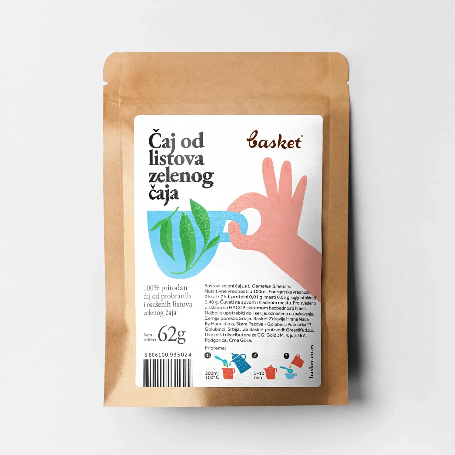 BASKET Čaj od listova zelenog čaja, 62g