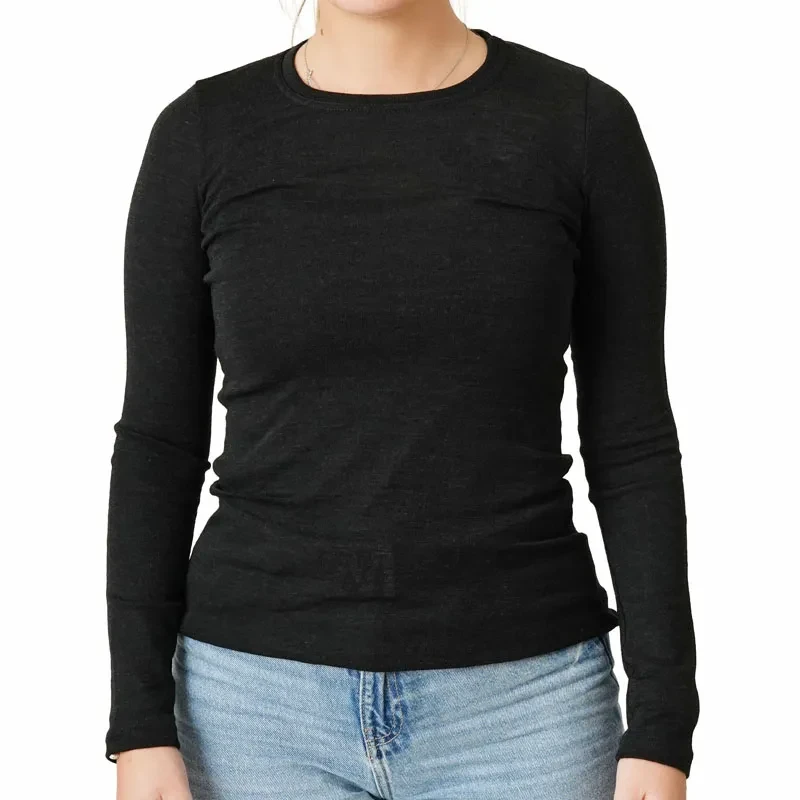 Copperminer Ženska majica Baselayers, Dug rukav, Crna