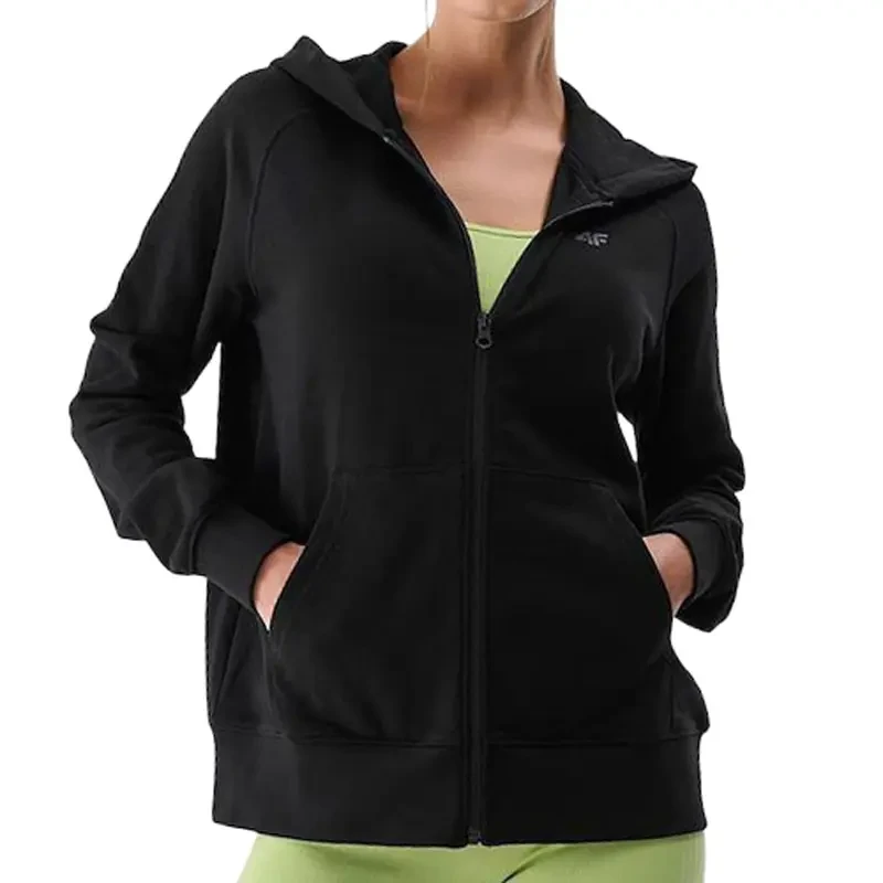 4F Ženski duks sa rajsferšlusom F1763, Crni