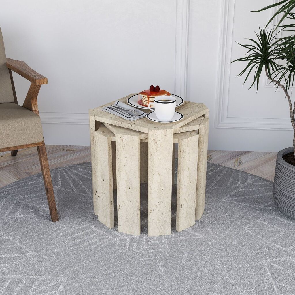 Hanah Home Set klub stolova Azra, 3 komada, Bež