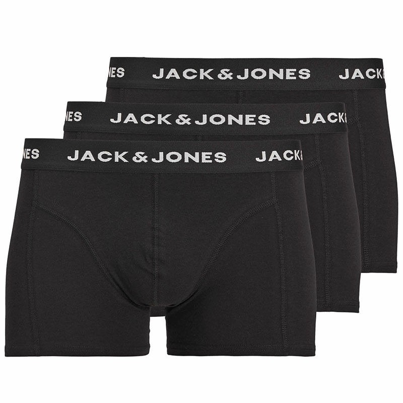 Jack & Jones Muški donji veš Jacanthony Trunks, 3 komada, Crni