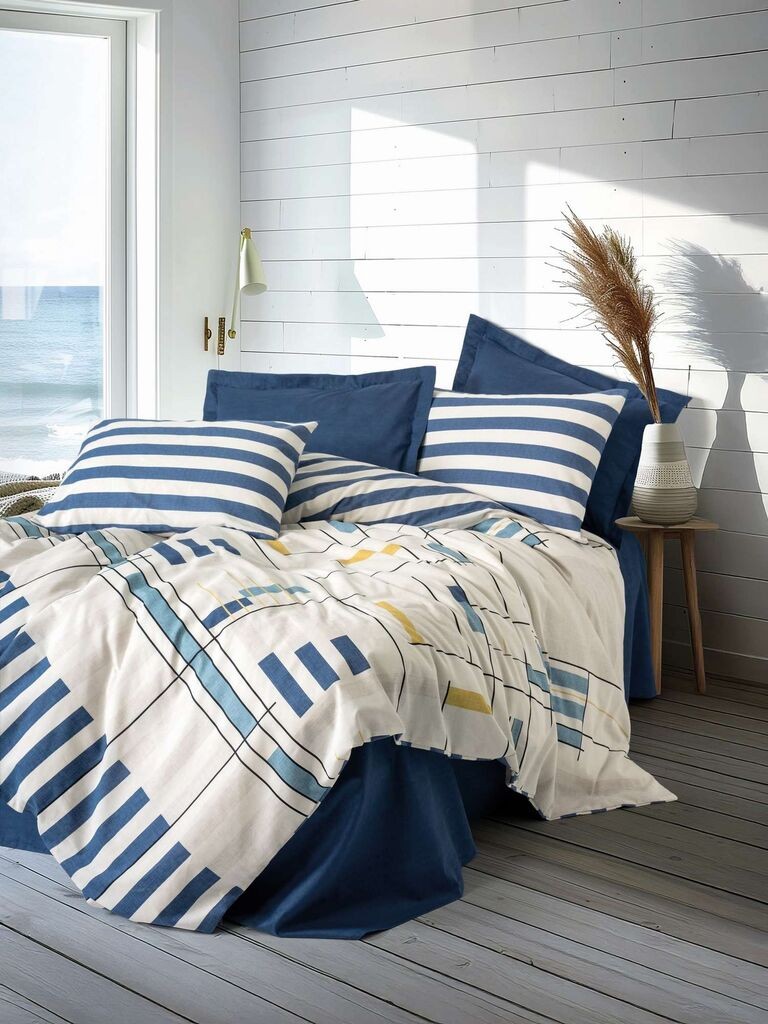 L'essentiel Maison Set posteljina Lunox, 200 x 220 cm, Tamnoplava