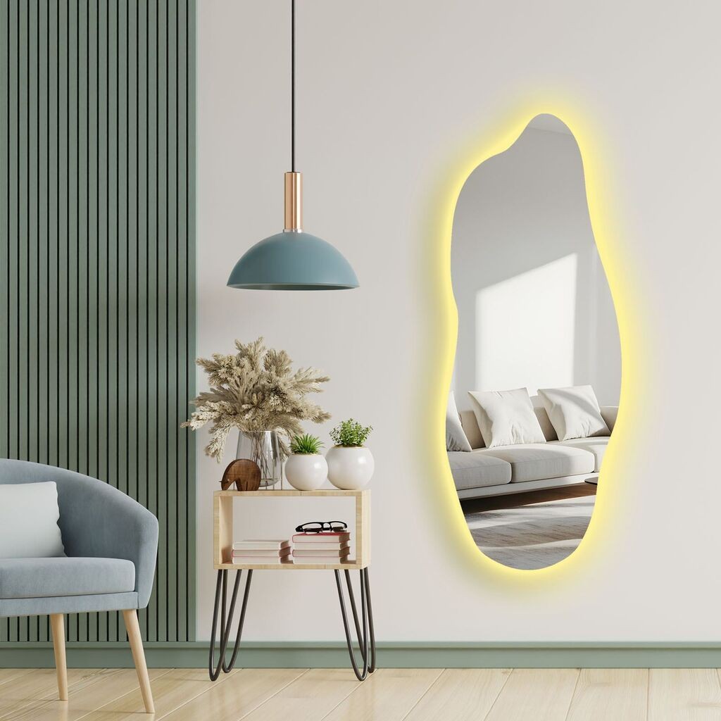 Hanah Home Ogledalo sa LED rasvetom Ledayna-001, 52 x 135 cm, Šareno