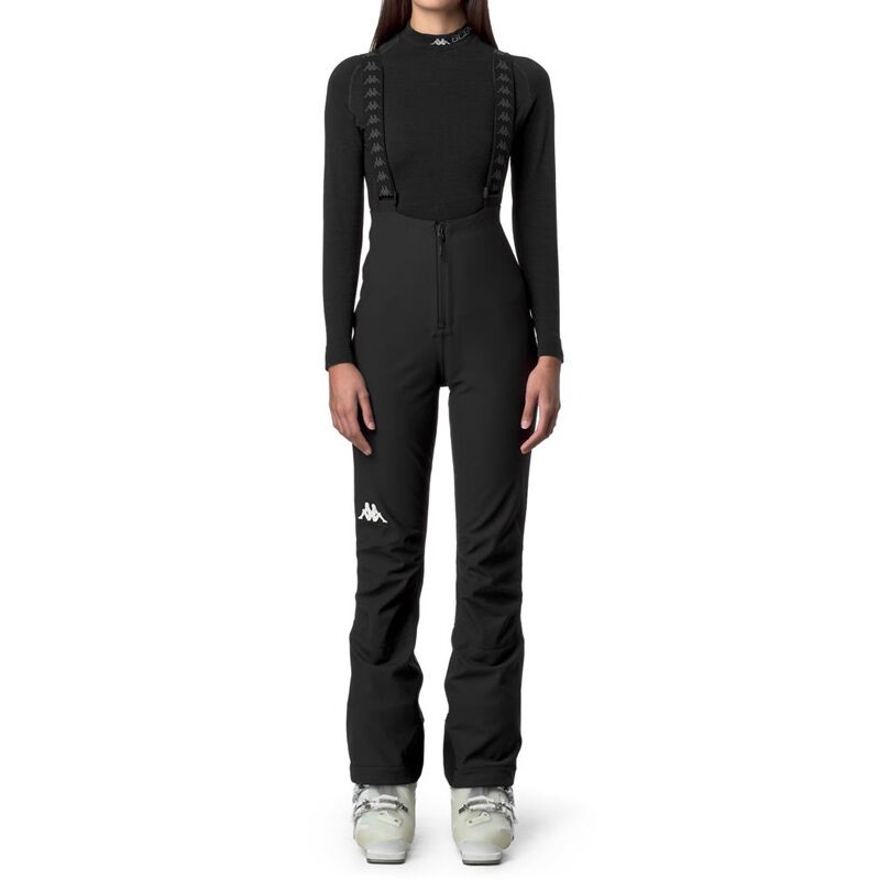 Kappa Ženske ski pantalone sa tregerima 8CENTO 846, Crne