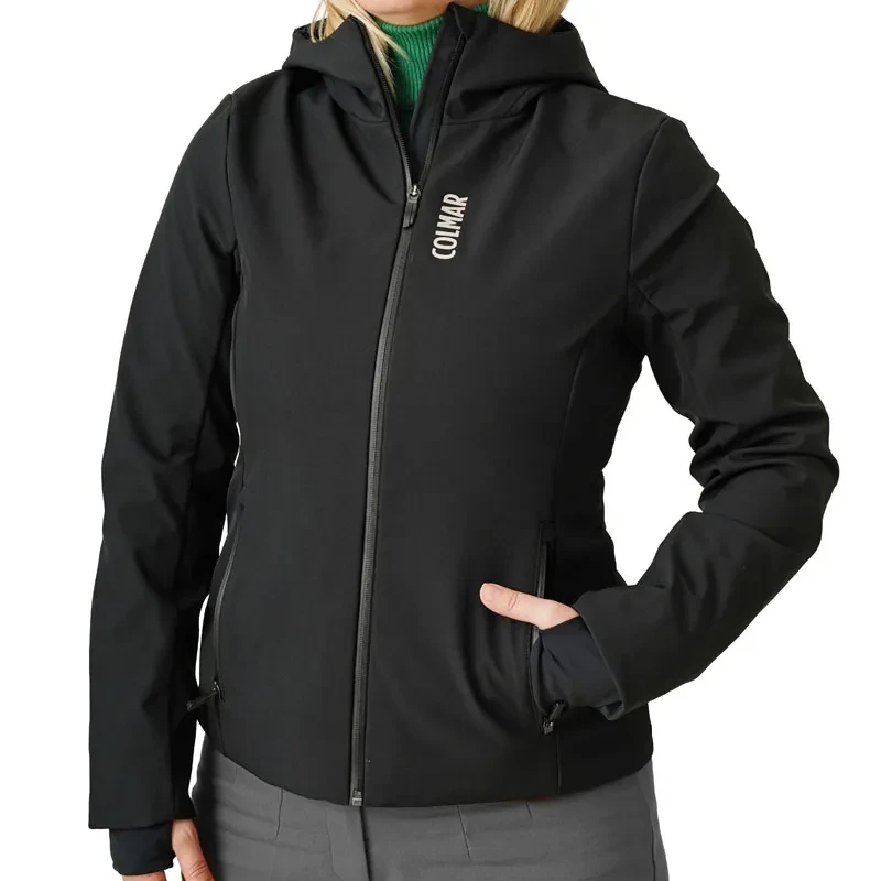 Colmar Ženska ski jakna sa kapuljačom, Crna
