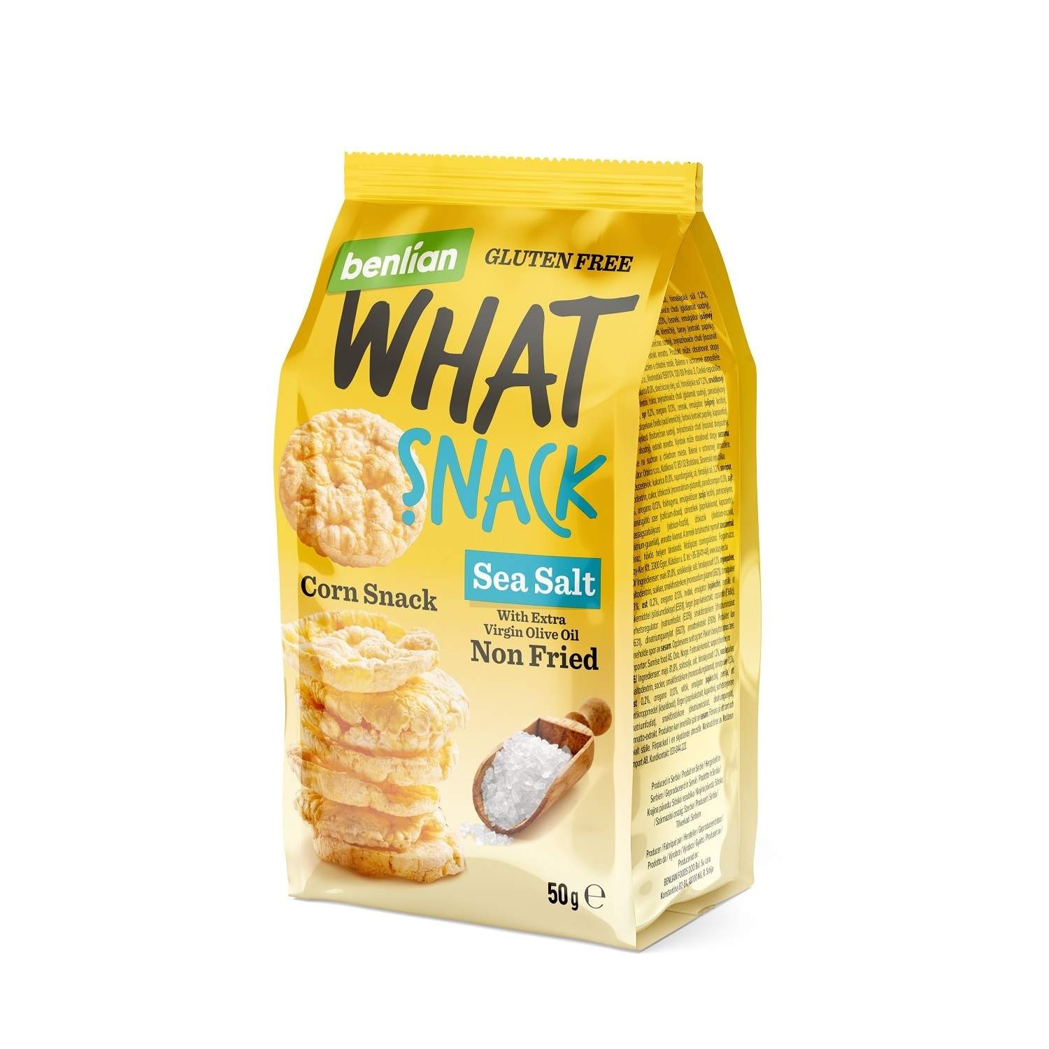 Benlian Pirinčane galete What Snack, Morska so, 100g