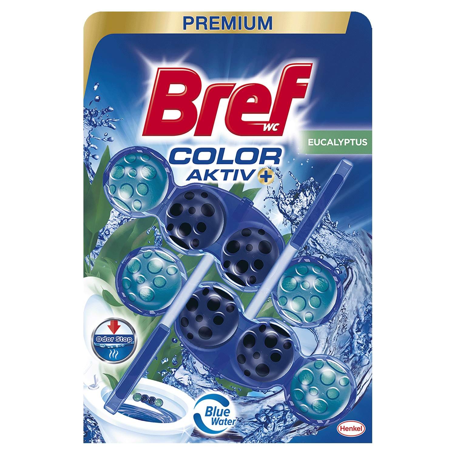 Bref WC osveživač Power Aktiv blue Eucalyptus, 2x50g