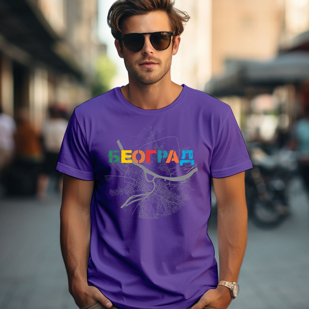 Camiseta Majica sa štampanim printom Cam 198, Muška, Lavanda