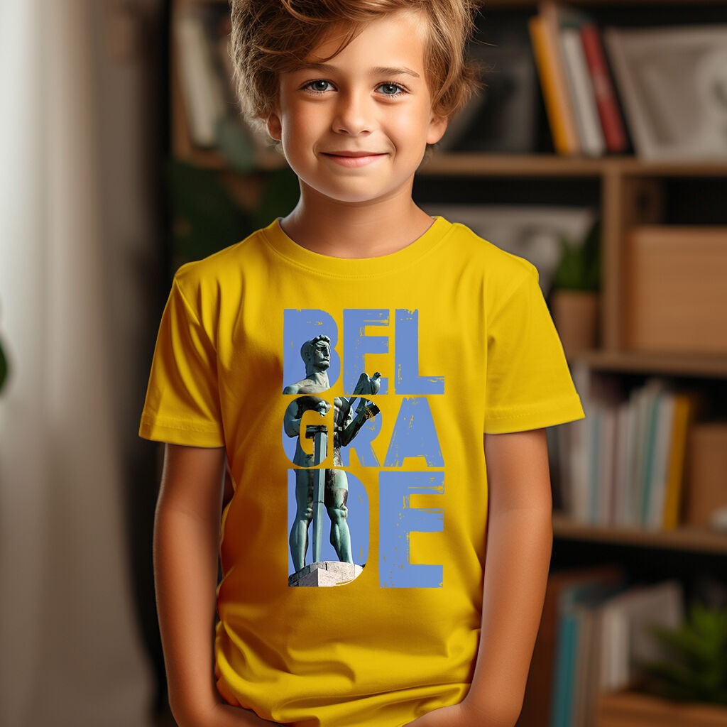 Camiseta Majica sa štampanim printom Cam 192, Dečija, Zlatne boje