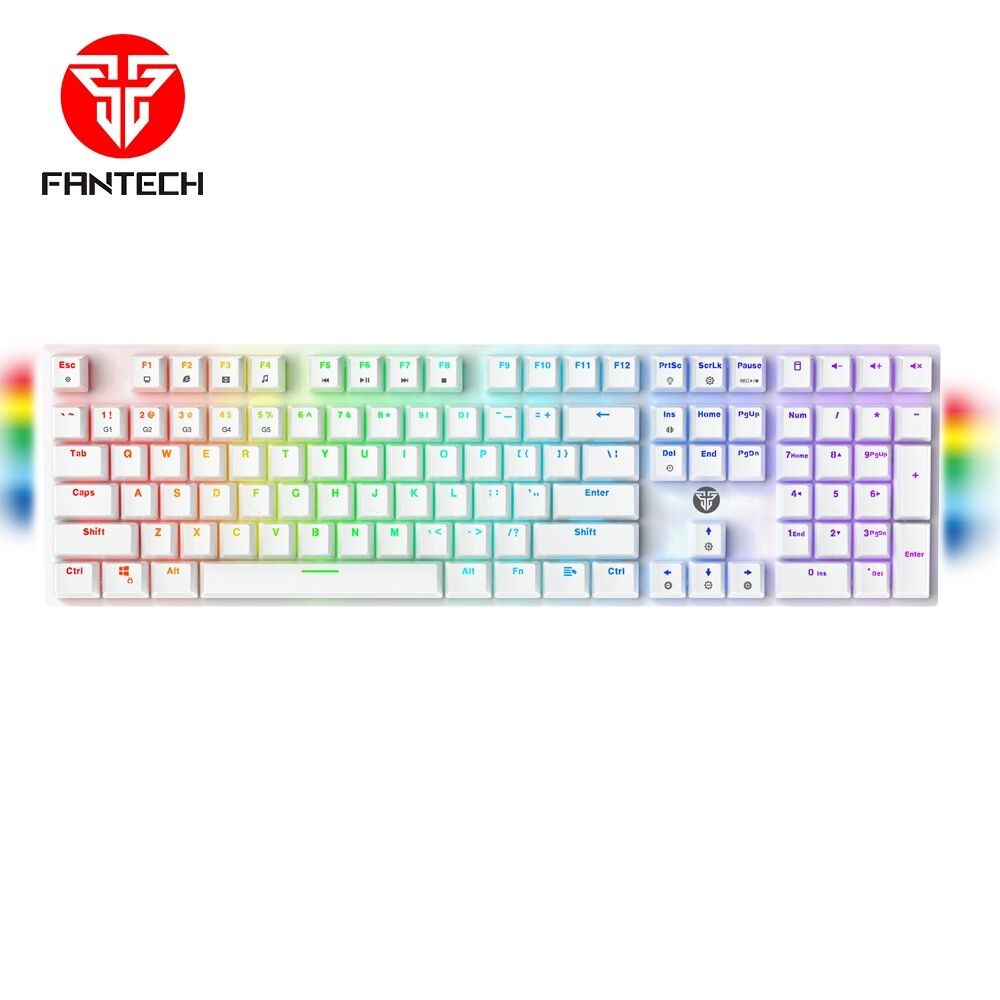 Fantech Gaming mehanička tastatura MK855 Maxfit 108 Space Edition, Blue switch, RGB, Bela