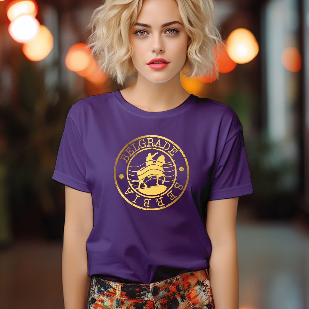 Camiseta Majica sa štampanim printom Cam 197, Ženska, Patlidžan