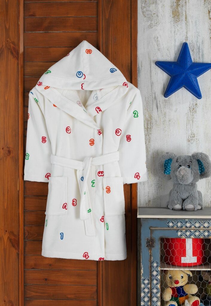 L'essentiel Maison Dečiji Bade mantil Numbers, Beli