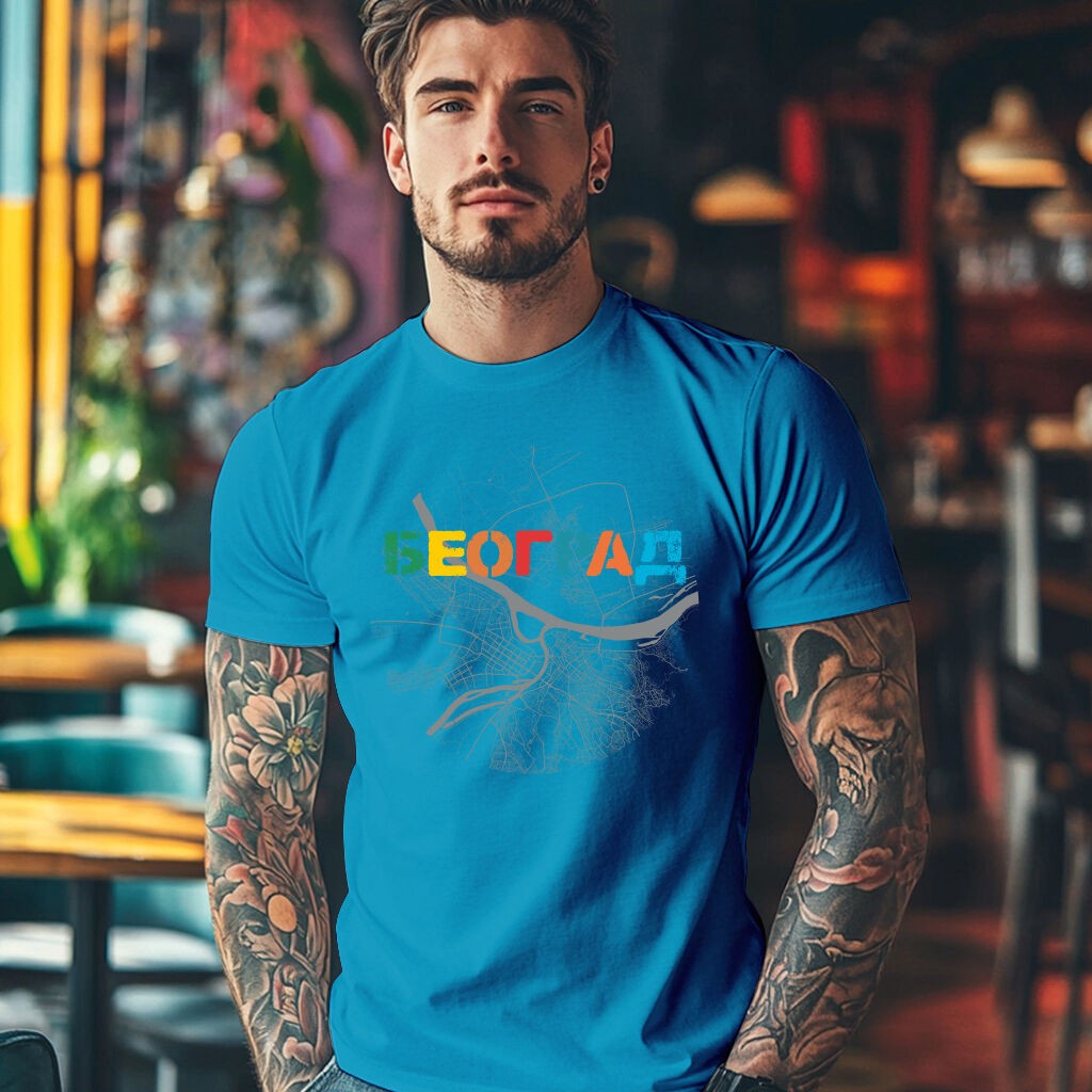 Camiseta Majica sa štampanim printom Cam 198, Muška, Akva