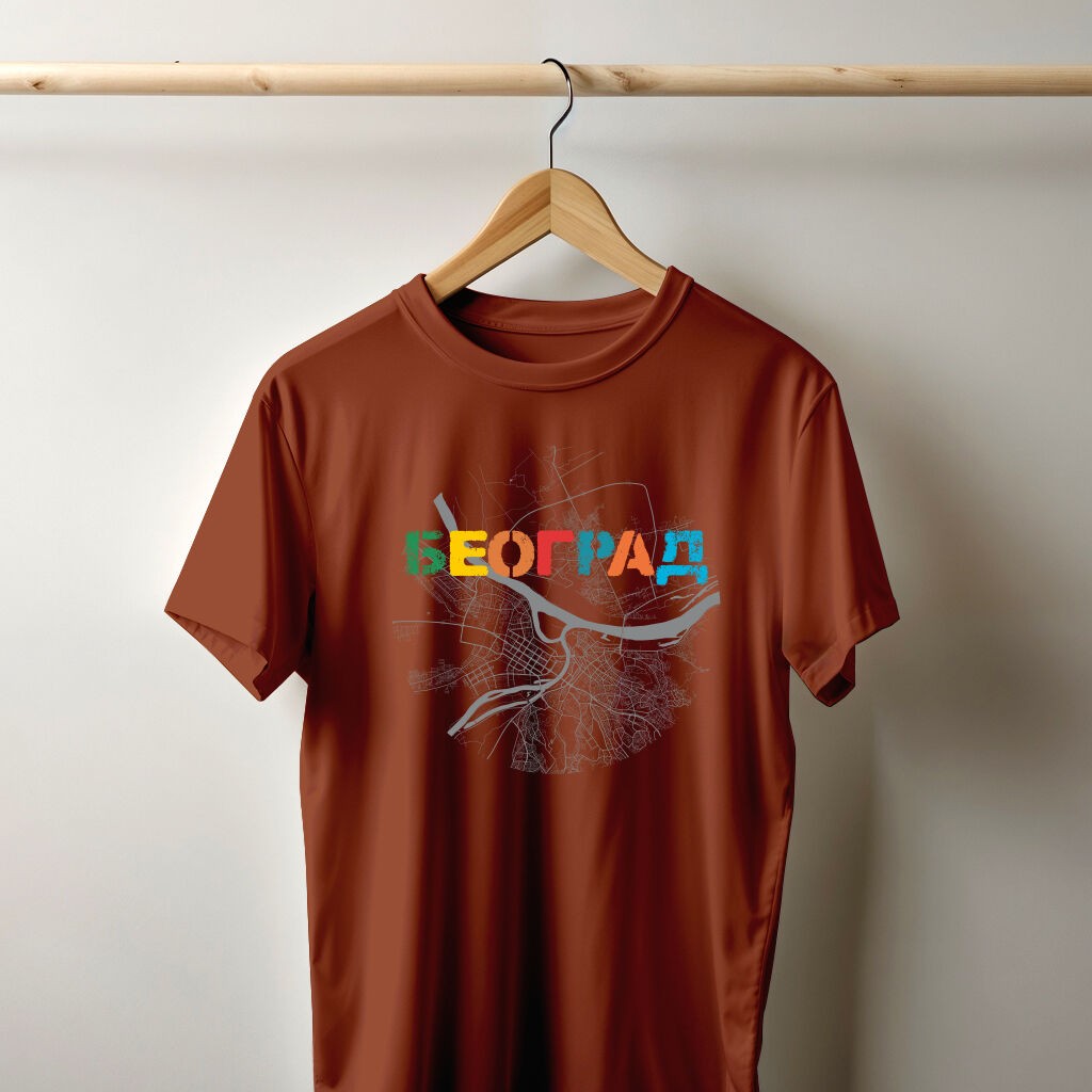 Camiseta Majica sa štampanim printom Cam 198, Muška, Terakota