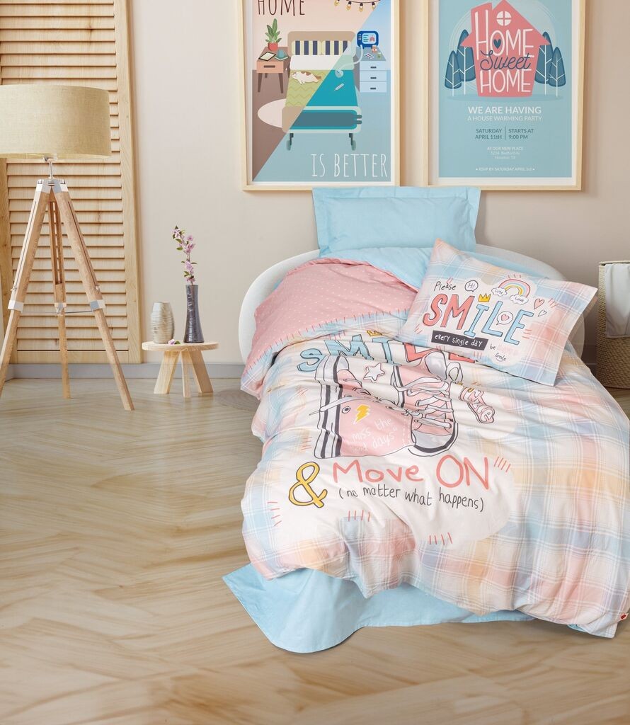 L'essentiel Maison  Set Single dečije posteljine Smile, 160x220 cm, Menta